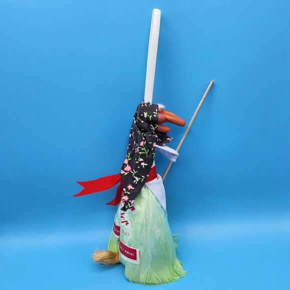 1970s Good Luck Kitchen Witch Feather Duster Kitsch Vintage Folk Art Deco Taiwan - Picture 7 of 13
